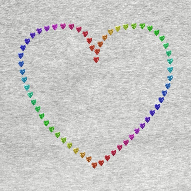 Sparkle Rainbow Heart Silhouette by Art by Deborah Camp